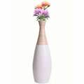 Colocar Spun Bamboo Trumpet Floor Vase, White & Natural CO2641794
